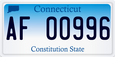 CT license plate AF00996