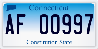 CT license plate AF00997