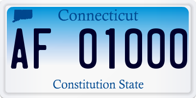 CT license plate AF01000