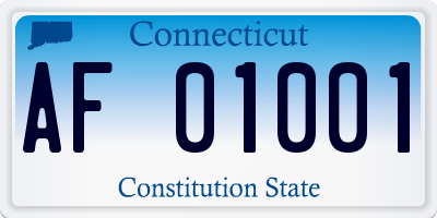 CT license plate AF01001