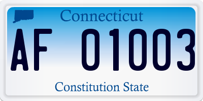 CT license plate AF01003