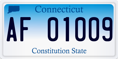 CT license plate AF01009