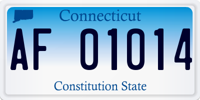 CT license plate AF01014