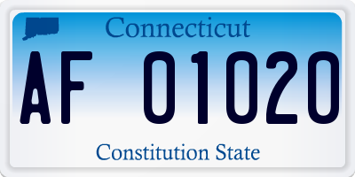 CT license plate AF01020