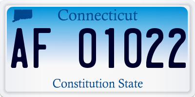 CT license plate AF01022