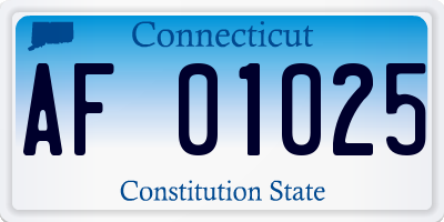 CT license plate AF01025