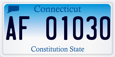 CT license plate AF01030