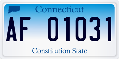 CT license plate AF01031