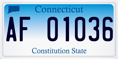 CT license plate AF01036