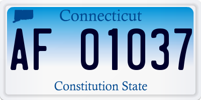 CT license plate AF01037