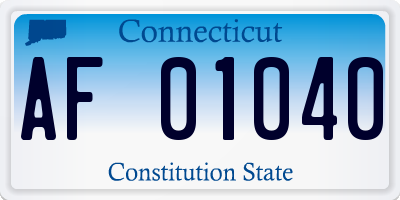CT license plate AF01040