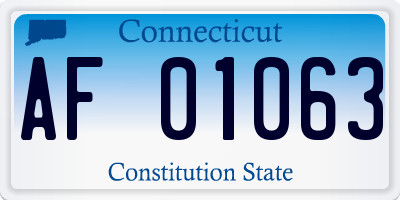 CT license plate AF01063
