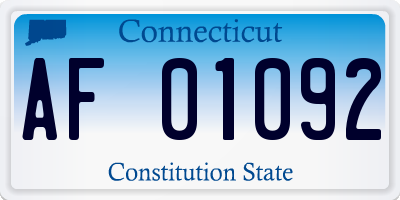 CT license plate AF01092