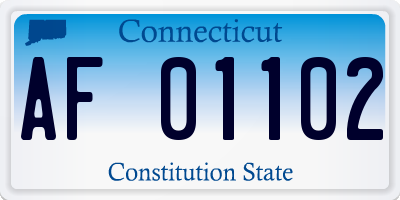 CT license plate AF01102