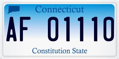 CT license plate AF01110
