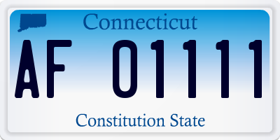 CT license plate AF01111