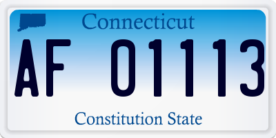 CT license plate AF01113