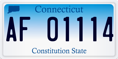 CT license plate AF01114