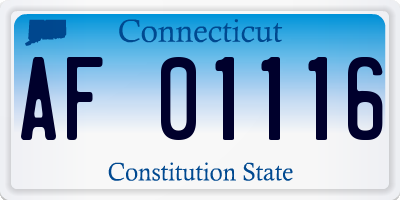 CT license plate AF01116