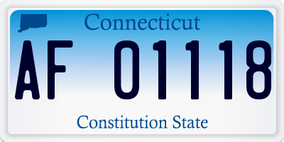 CT license plate AF01118