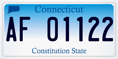 CT license plate AF01122
