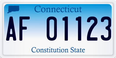 CT license plate AF01123