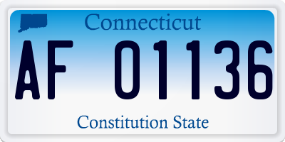 CT license plate AF01136