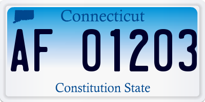 CT license plate AF01203
