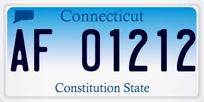 CT license plate AF01212