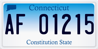 CT license plate AF01215