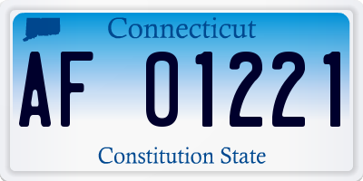 CT license plate AF01221
