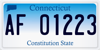 CT license plate AF01223