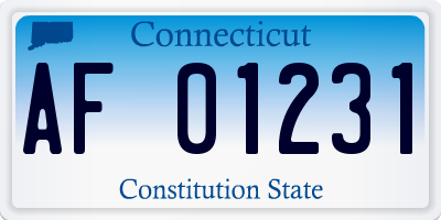 CT license plate AF01231
