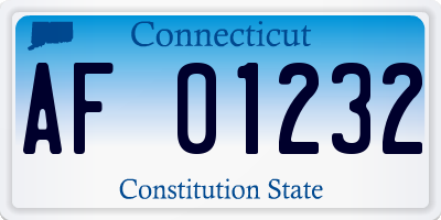 CT license plate AF01232