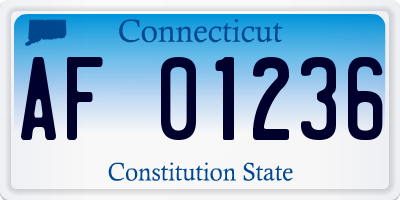 CT license plate AF01236