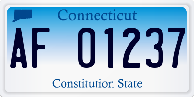 CT license plate AF01237