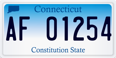 CT license plate AF01254