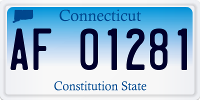 CT license plate AF01281