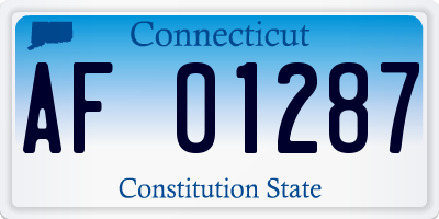 CT license plate AF01287