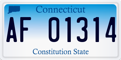 CT license plate AF01314