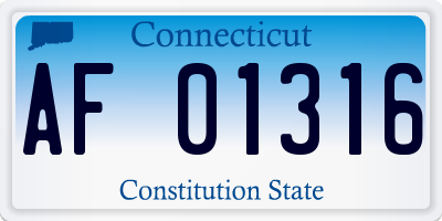 CT license plate AF01316