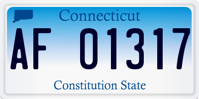 CT license plate AF01317