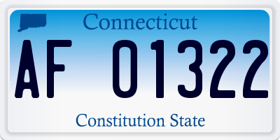 CT license plate AF01322