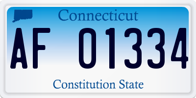 CT license plate AF01334
