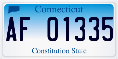 CT license plate AF01335