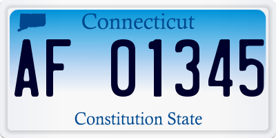 CT license plate AF01345