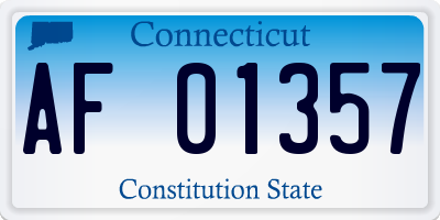 CT license plate AF01357