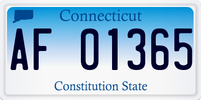 CT license plate AF01365
