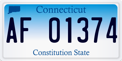 CT license plate AF01374
