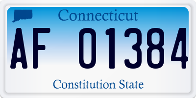 CT license plate AF01384